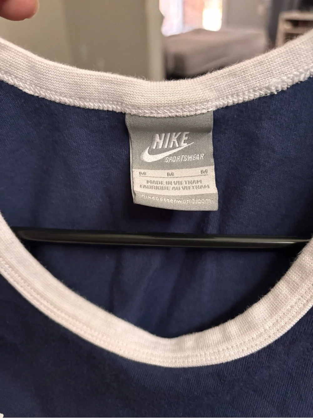 Nike Navy and White Girls' Logo Tank Top